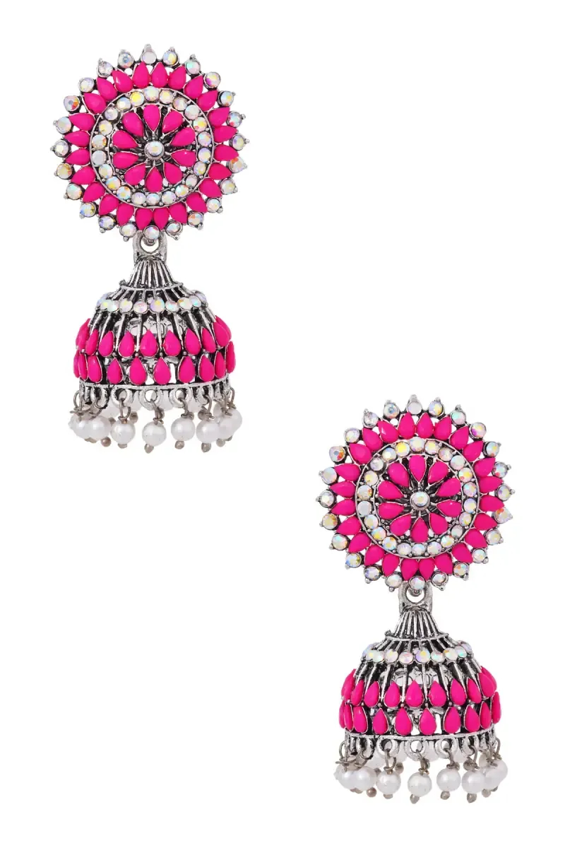 Floral Design Jhumki Earrings for Girls & Women