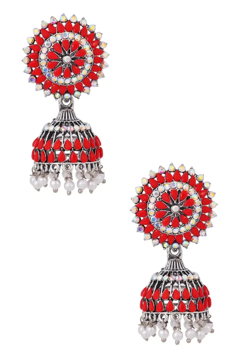 Floral Design Jhumki Earrings for Girls & Women