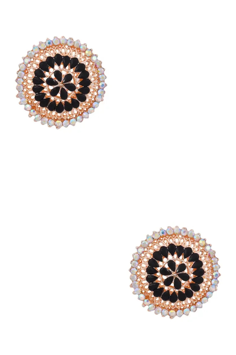 Gold Plated Floral Stud Earrings for Women