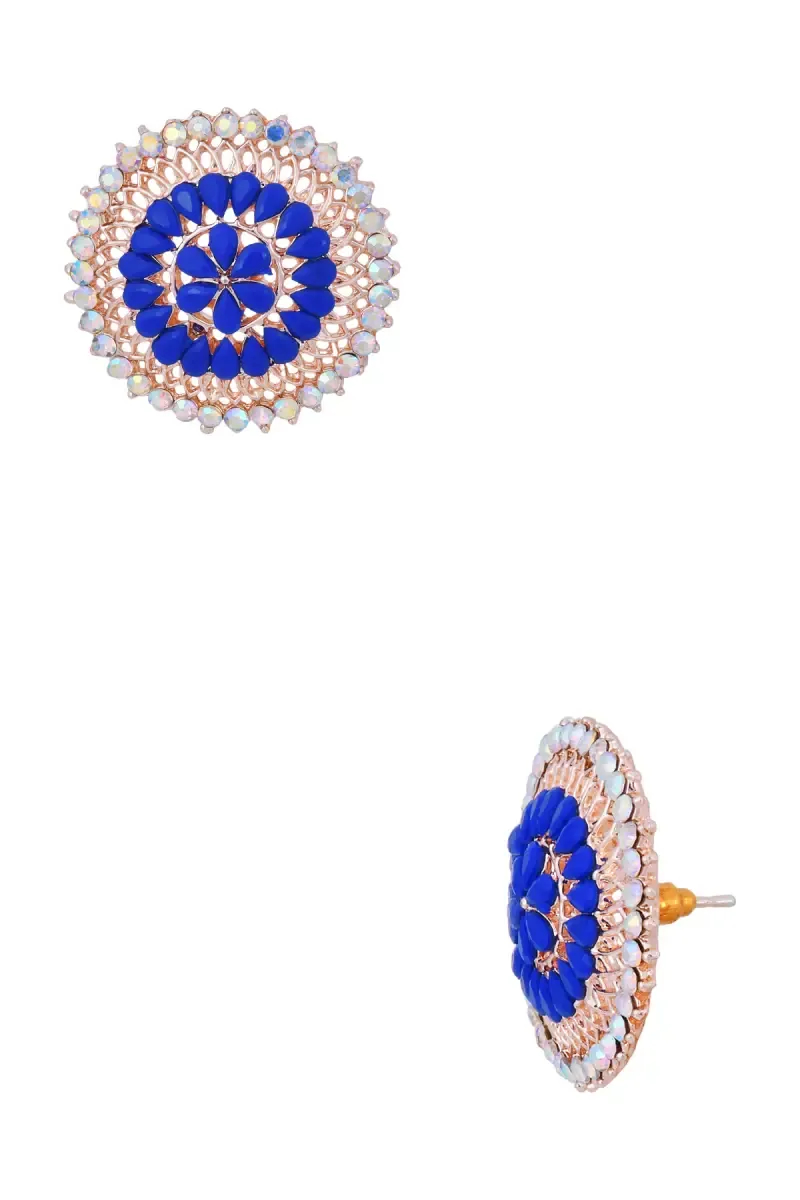 Gold Plated Floral Stud Earrings for Women
