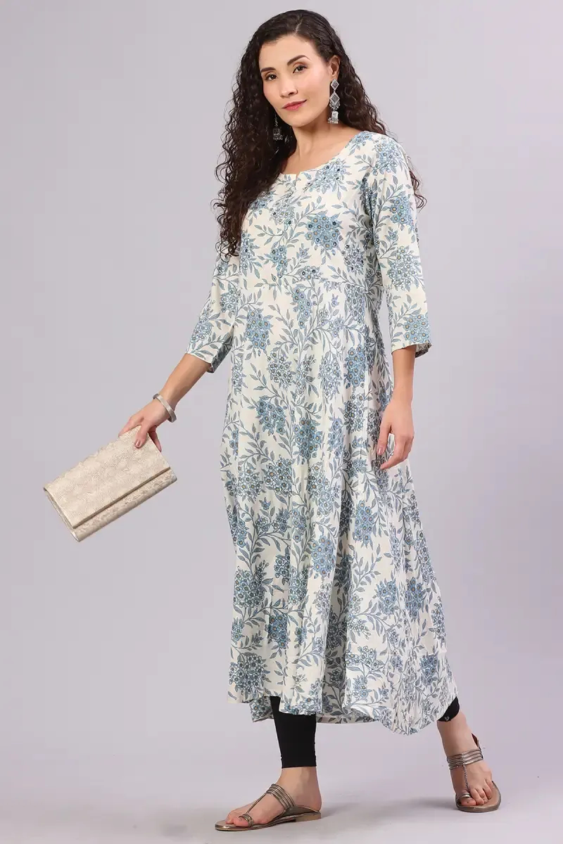 Cotton Printed Anarkali  Kurti for Women 