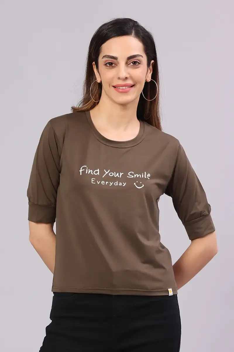 Cotton Blend Printed T-Shirt for Women
