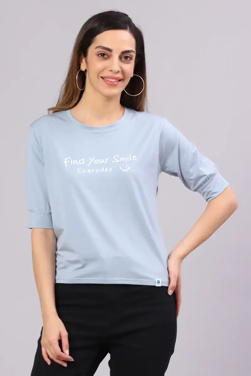 Cotton Blend Printed T-Shirt for Women
