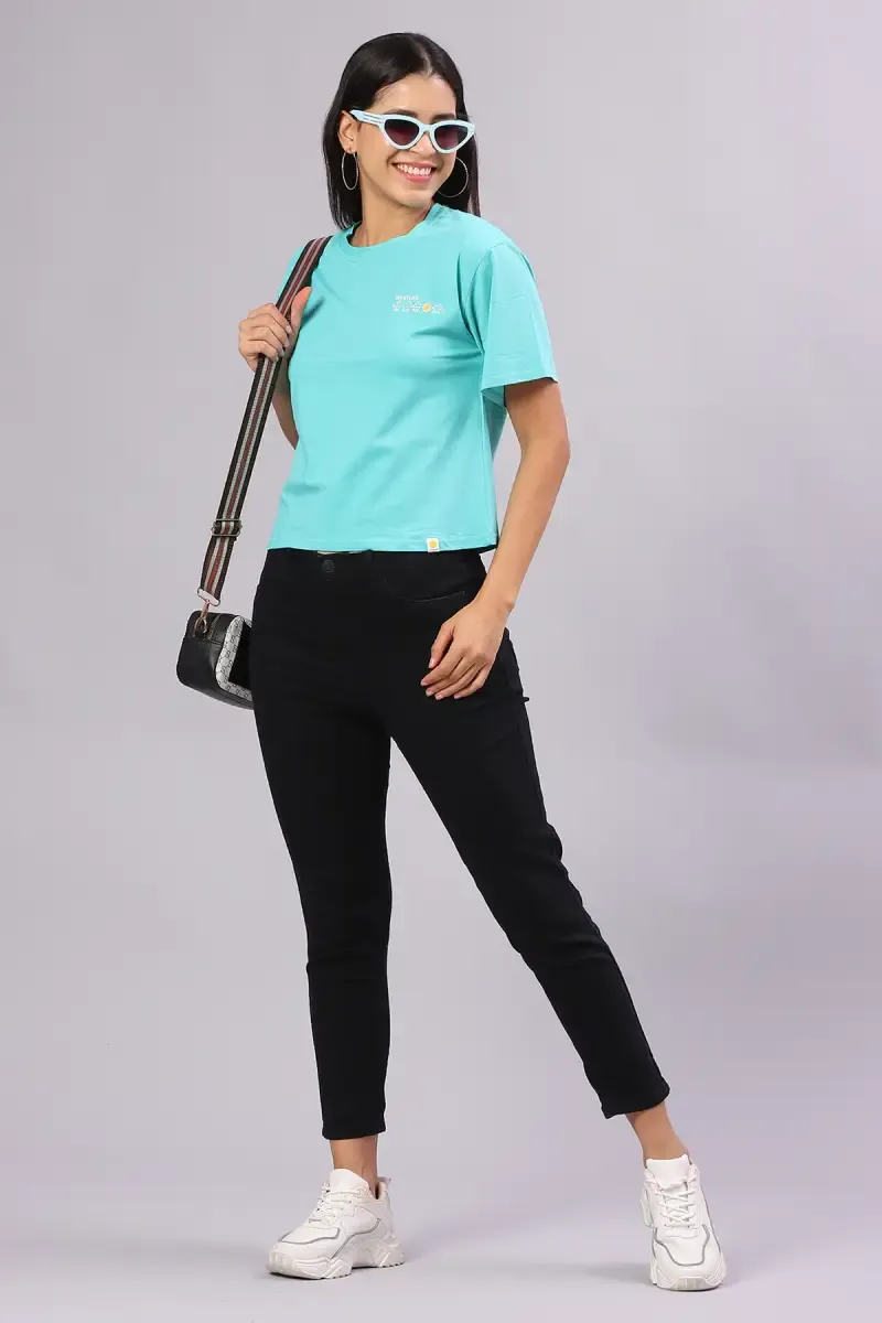 Cotton Blend Printed T-Shirt for Women