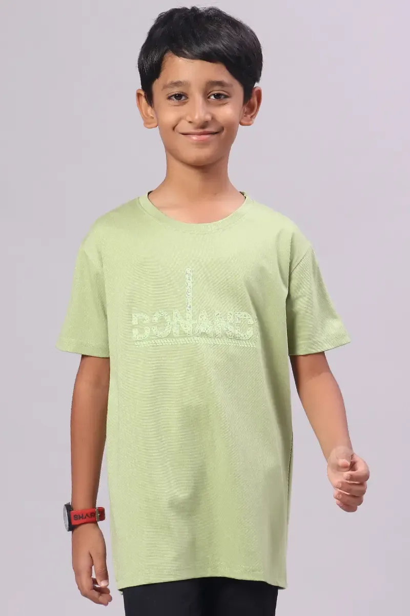 Boy's Cotton Embossed Print T-shirt  