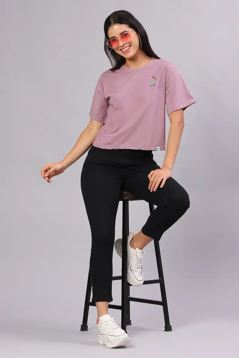 Cotton Blend Printed T-Shirt for Women