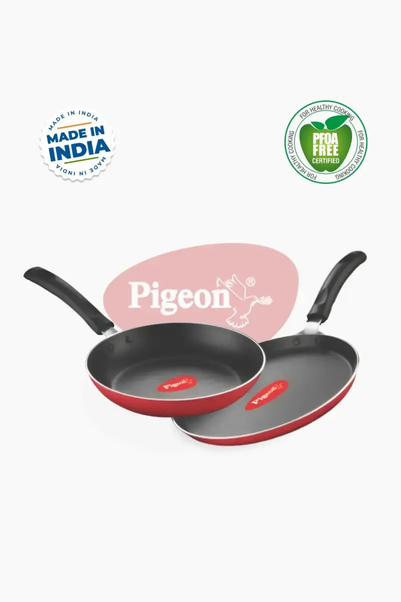 Pigeon Nonstick Aluminium Fry Pan and Tawa Set - 2 Pcs