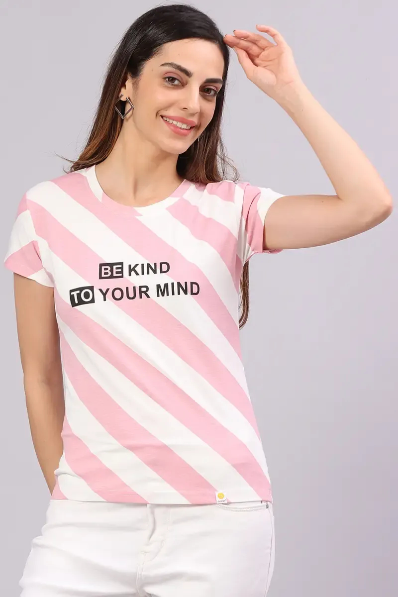 Cotton Blend Printed T-Shirt for Women