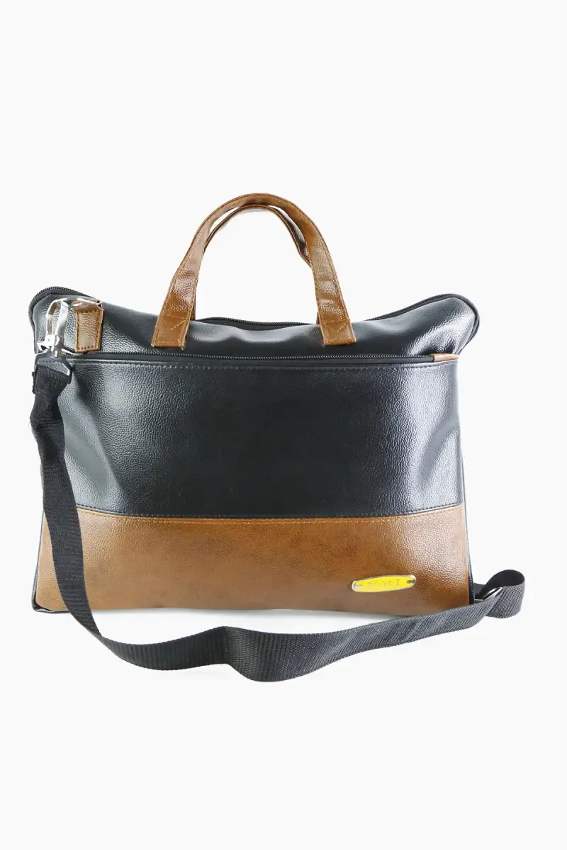 Faux Leather Laptop Messenger Office Bag