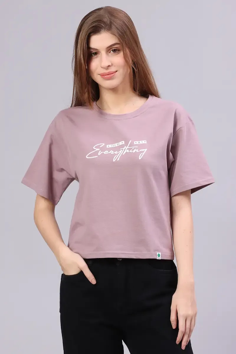 Cotton Blend Embossed T-Shirt for Women