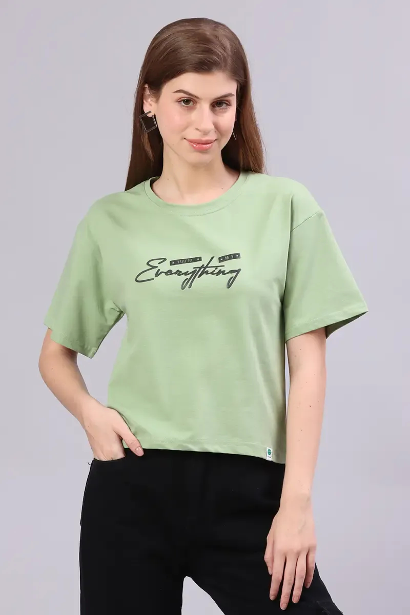 Cotton Blend Embossed T-Shirt for Women