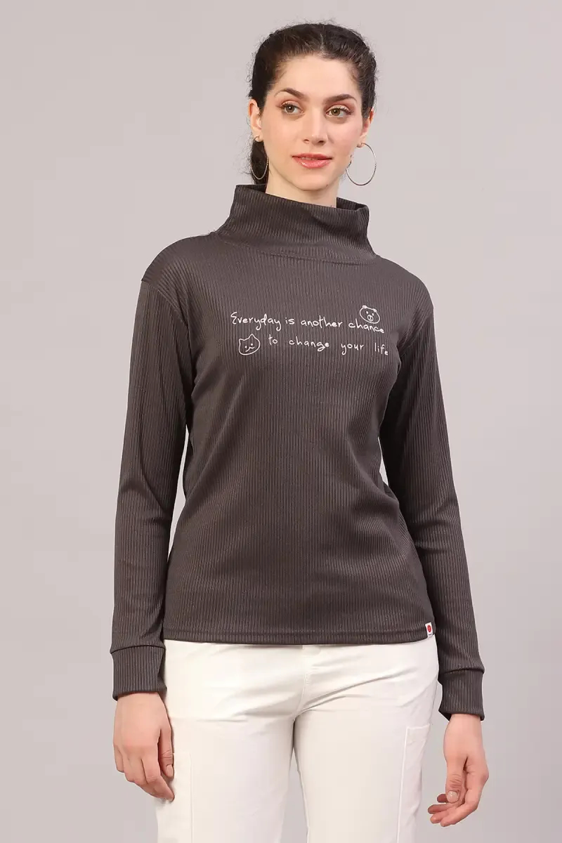 Viscose Typographic Printed T-Shirt for Women