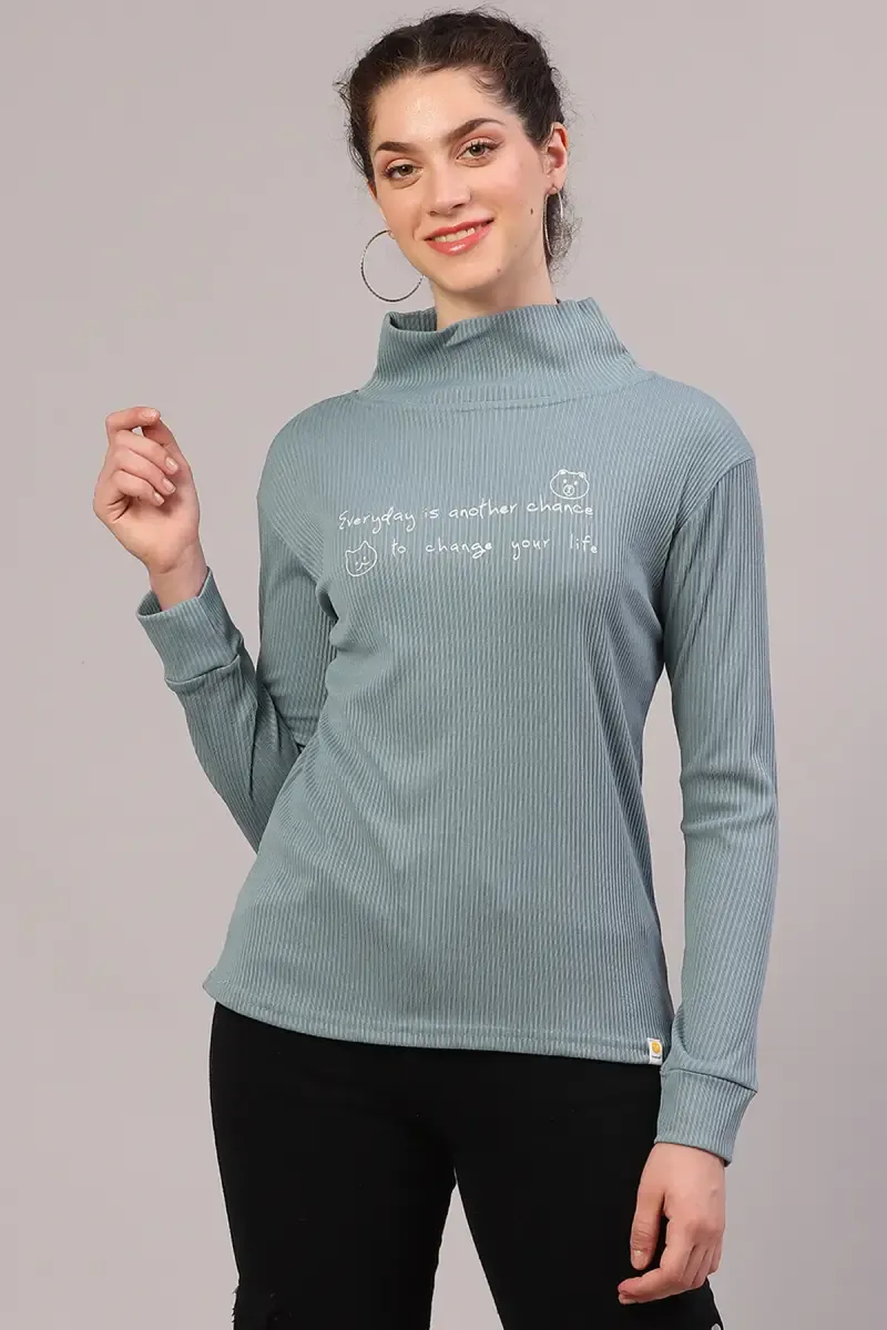 Viscose Typographic Printed T-Shirt for Women