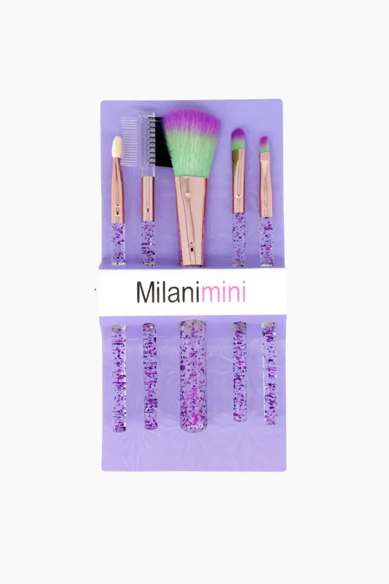 Glitter Makeup Brush Set (Purple) - Pack of 5