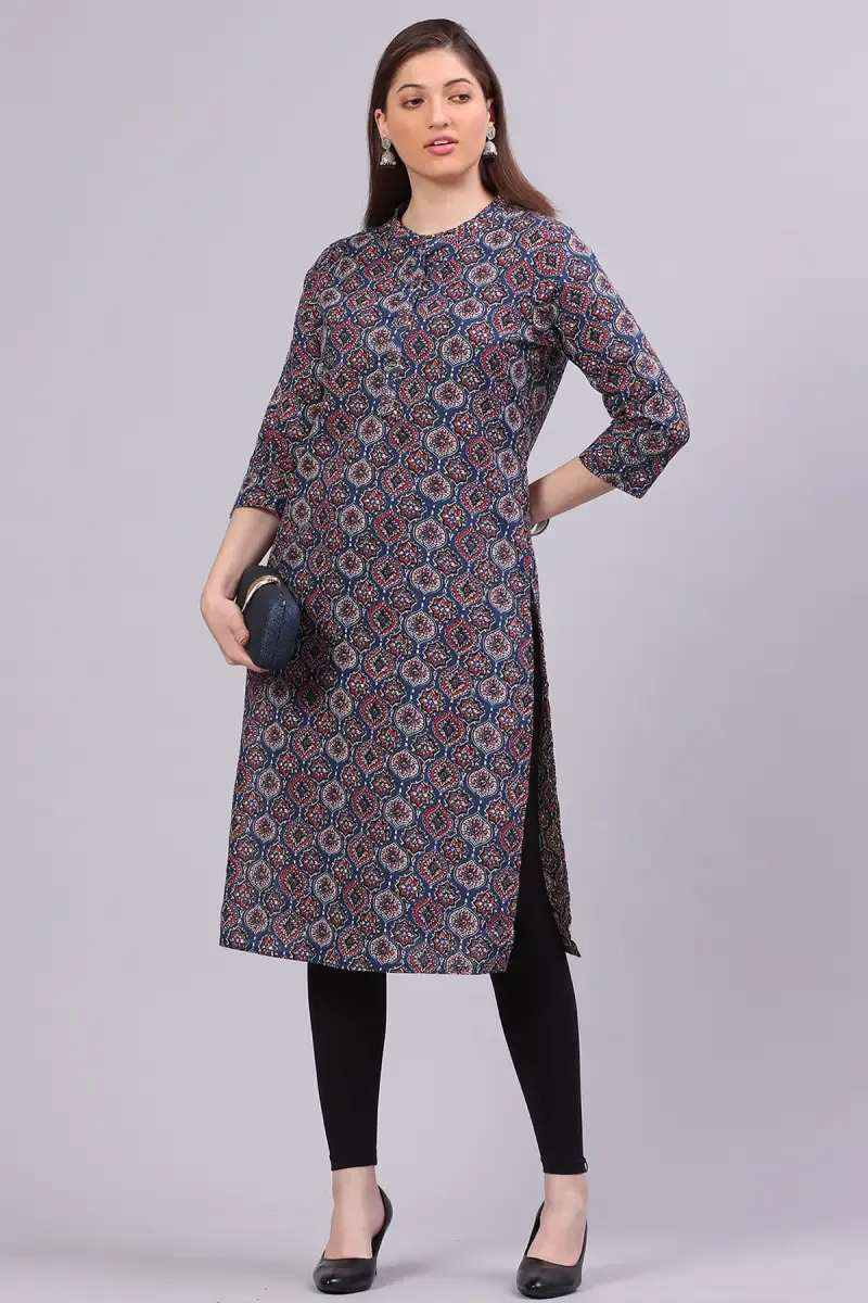 Cotton Blend Printed Kurti for Women 