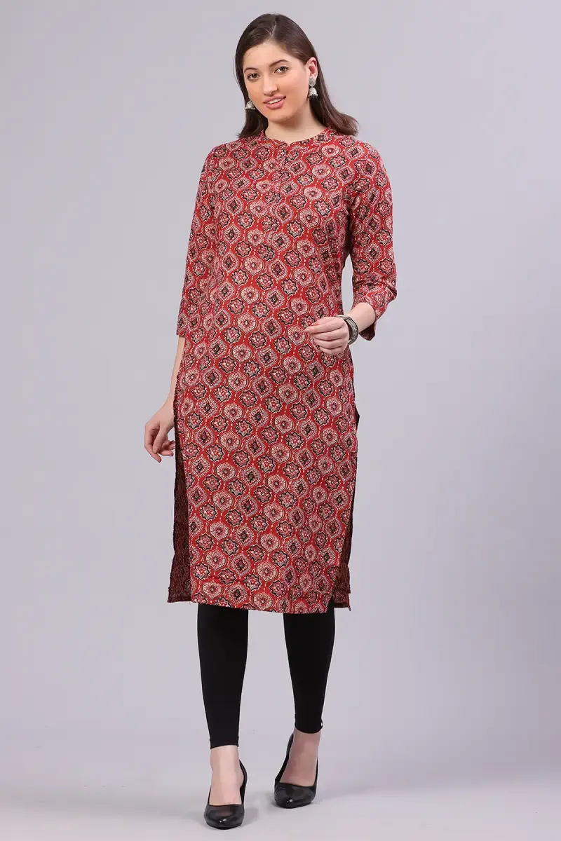 Cotton Blend Printed Kurti for Women 