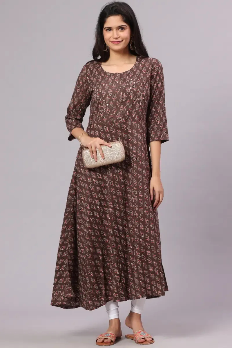 Cotton Paisley Printed Kurti for Women 