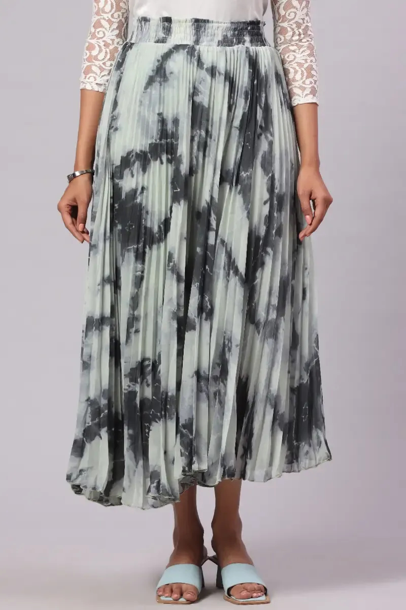 Georgette Tie &Dye Flared Skirt for Women