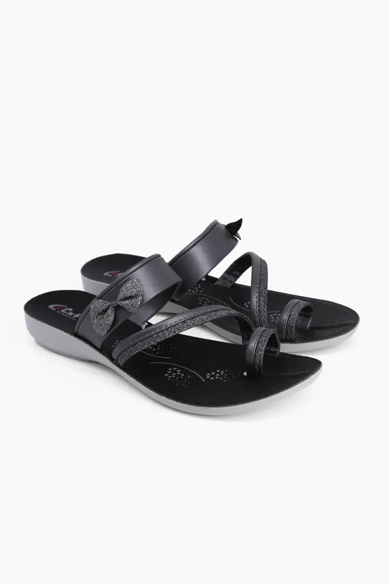 Elegant Glitter Strap Ring Toe Style Sandals for Women