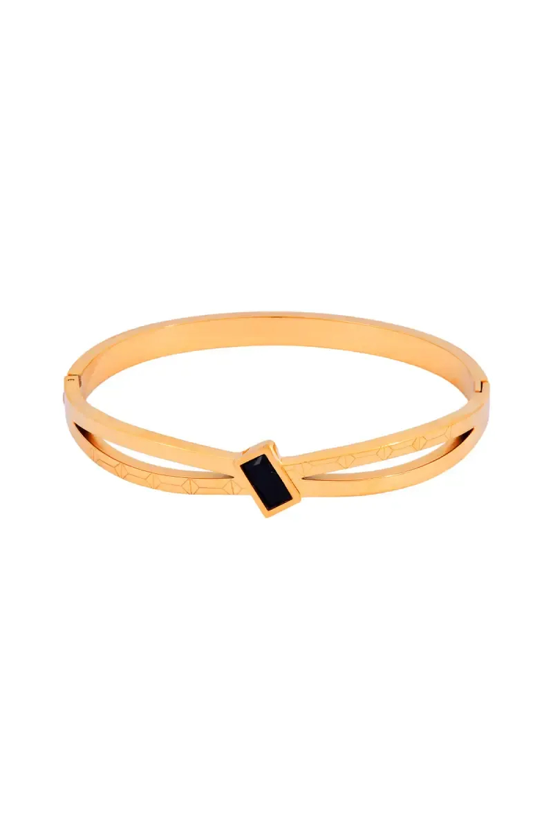 Alloy Gold Plated Emerald Stone Bracelet for Women