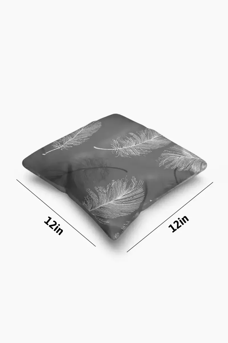 Polyester Leaf Printed Cushion Cover - 1 Pc