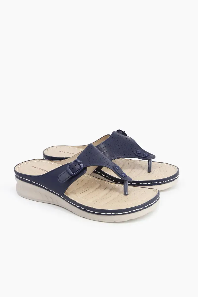 Stylish Perforated Slip-On Slippers with Cushioned Sole for Women