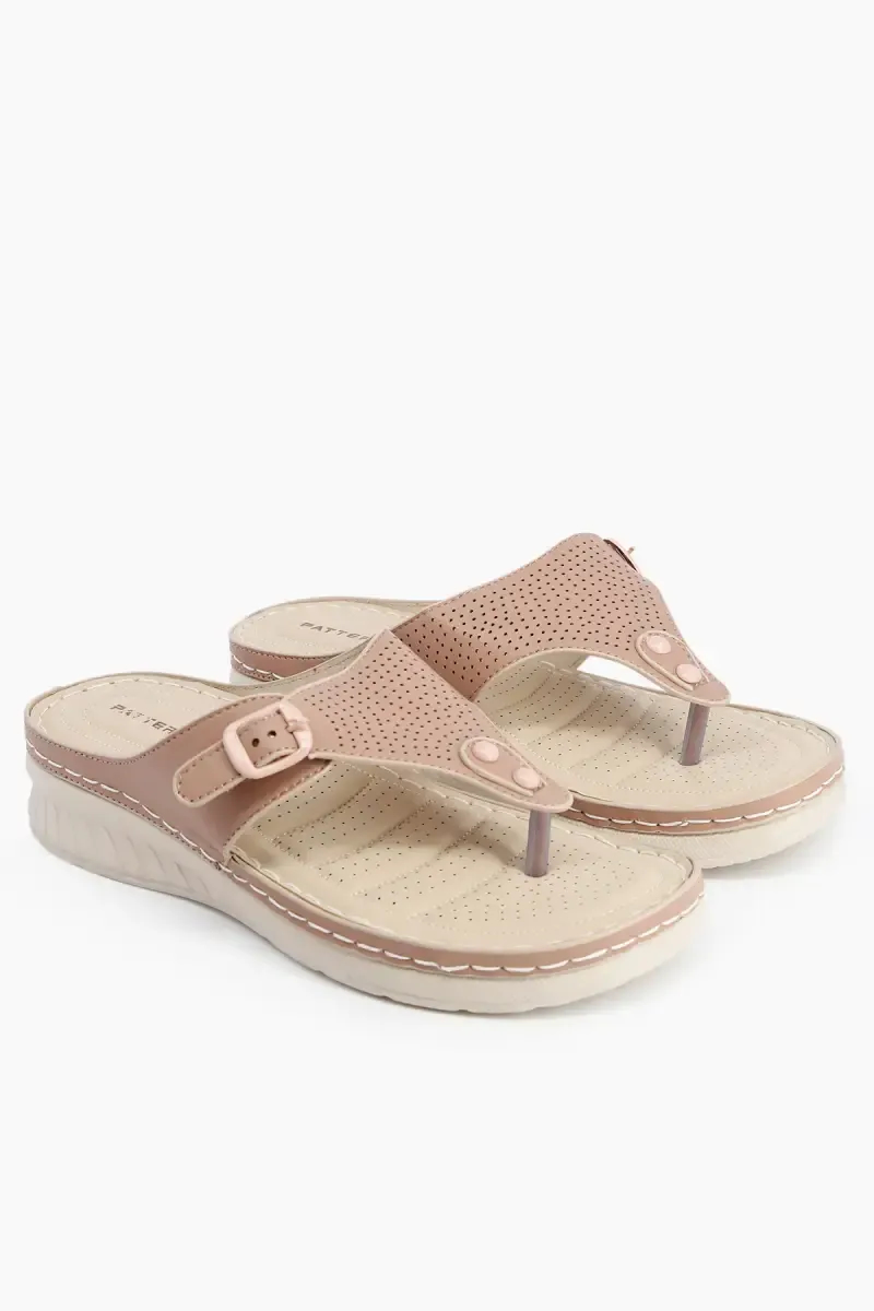 Stylish Perforated Slip-On Slippers with Cushioned Sole for Women