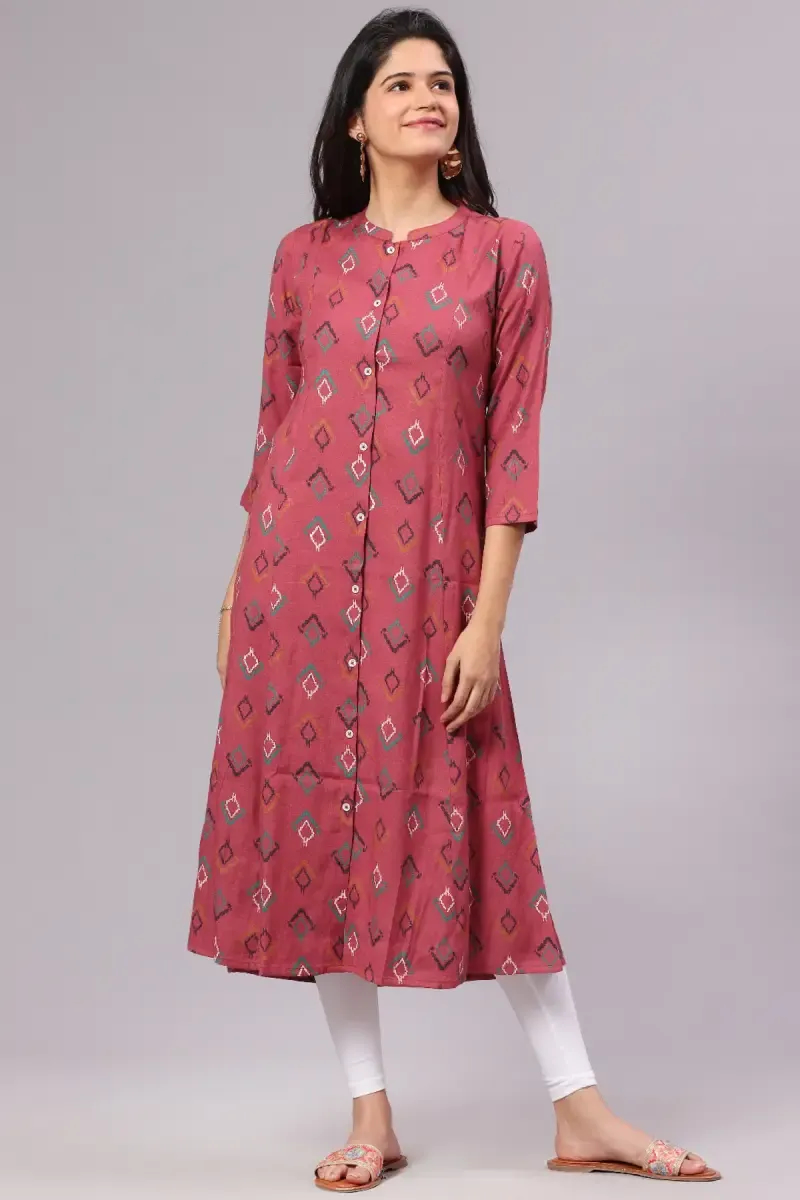 Rayon Printed Kurti for Women