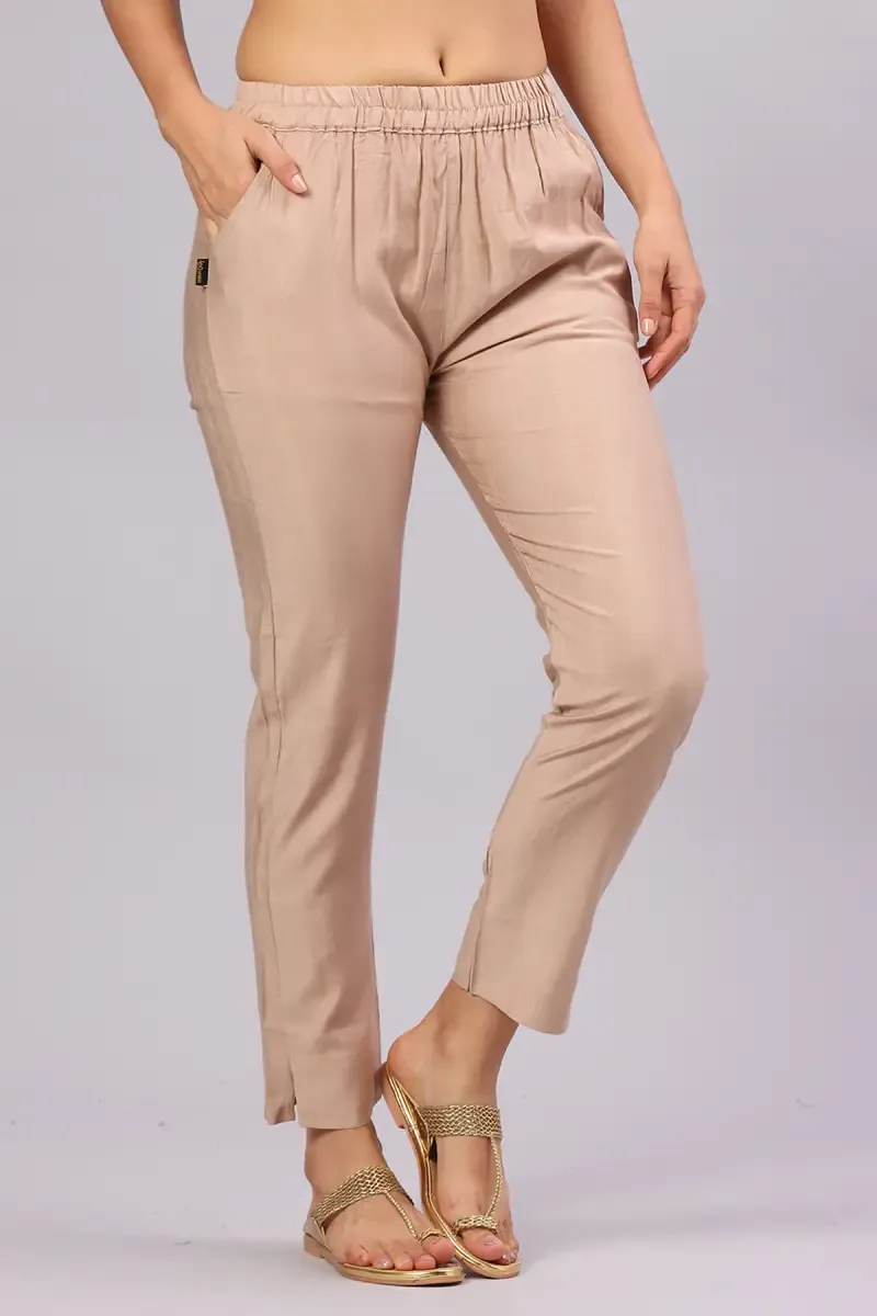 Polyester Solid Kurti Pant for Women