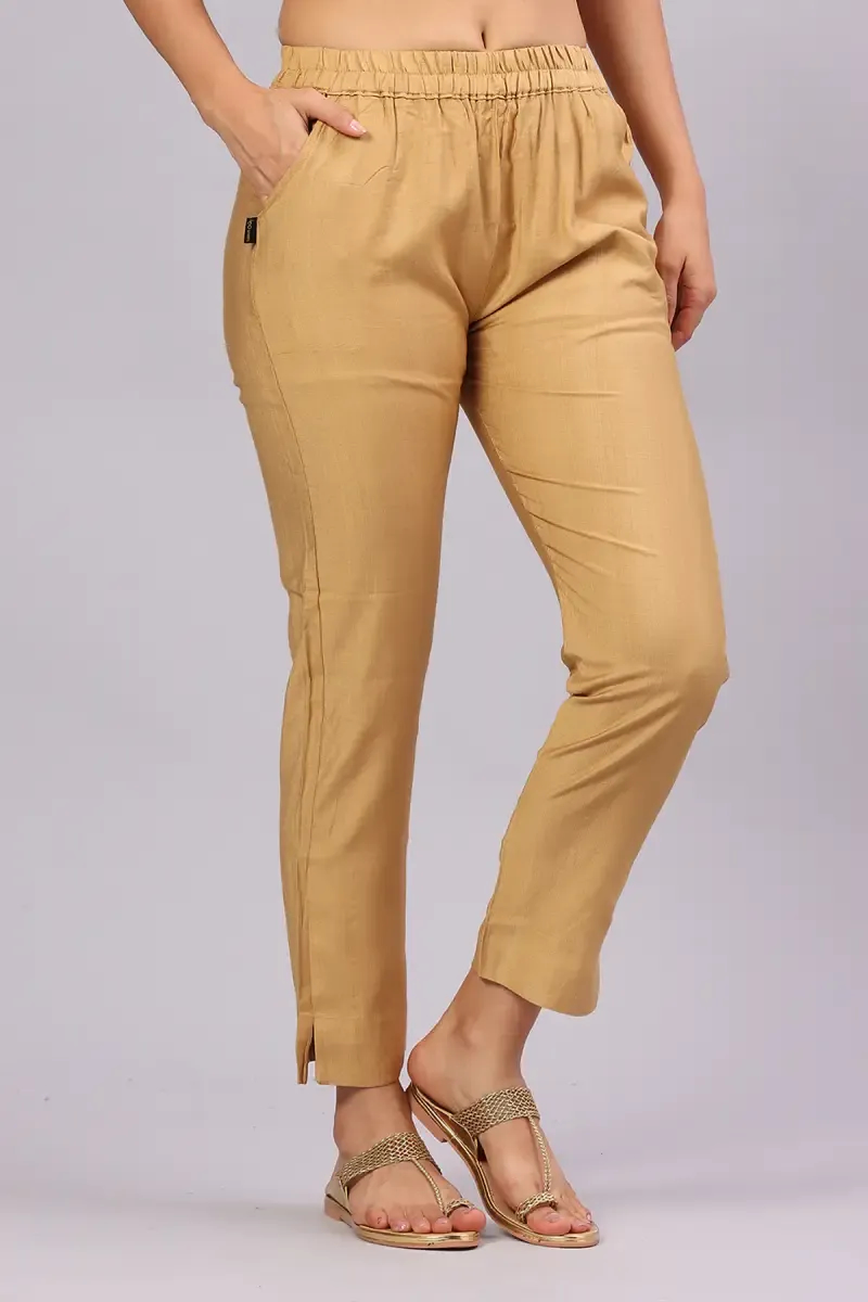 Polyester Solid Kurti Pant for Women