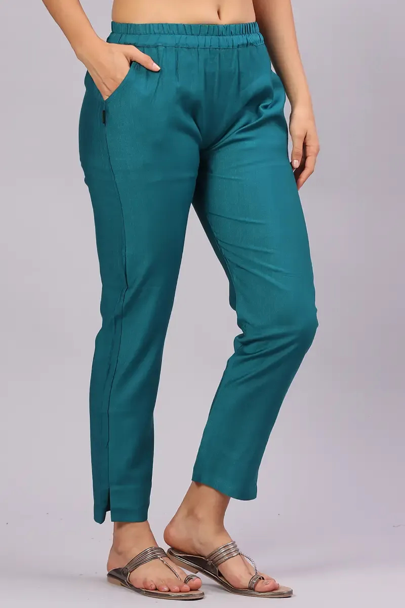 Polyester Solid Kurti Pant for Women