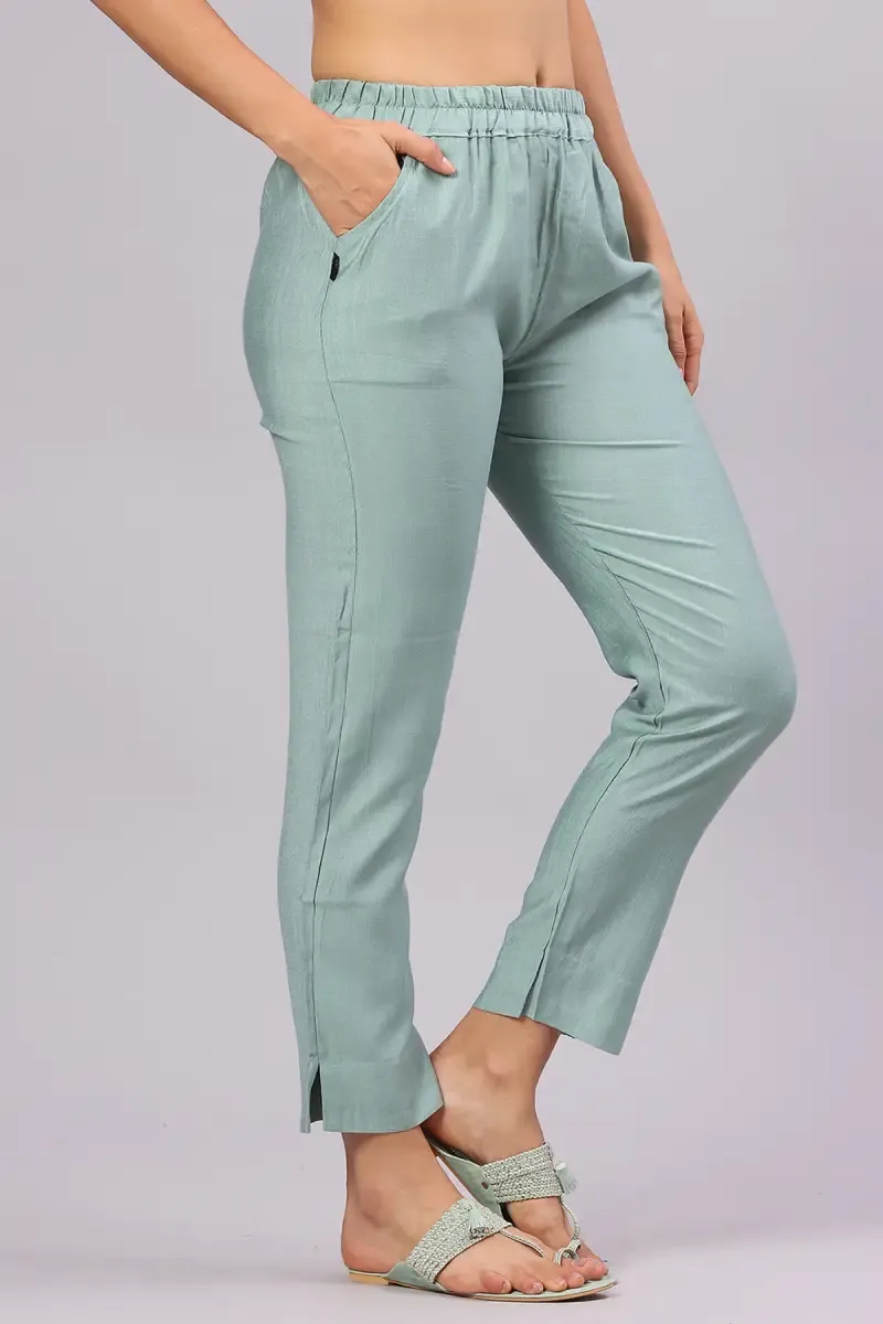 Polyester Solid Kurti Pant for Women