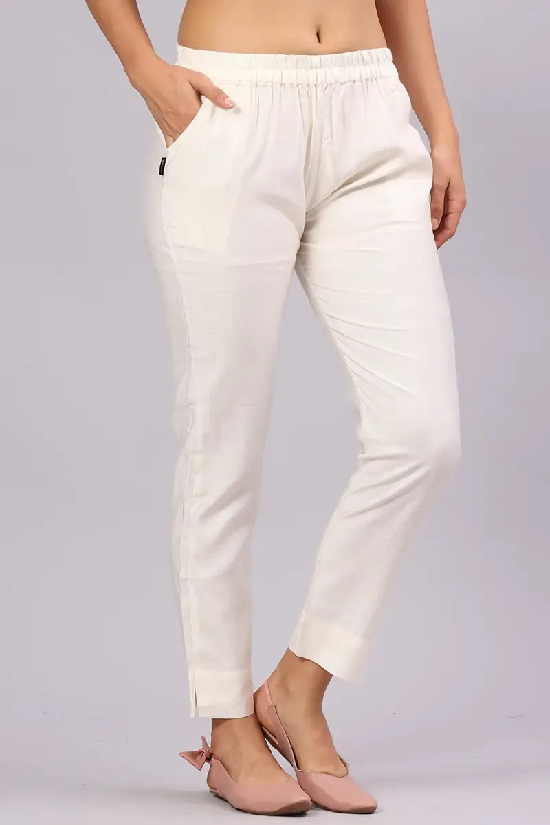 Polyester Solid Kurti Pant for Women