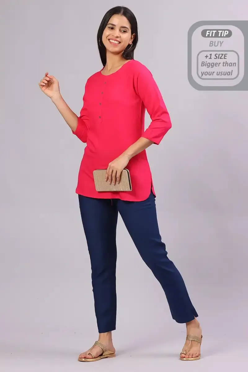 Polyester Solid Kurti Pant for Women
