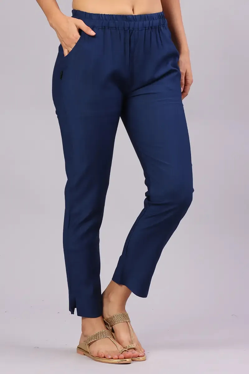 Polyester Solid Kurti Pant for Women
