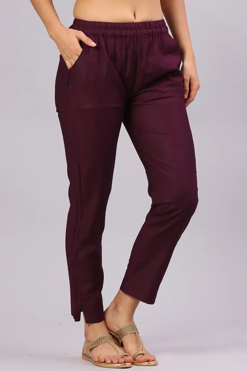Polyester Solid Kurti Pant for Women