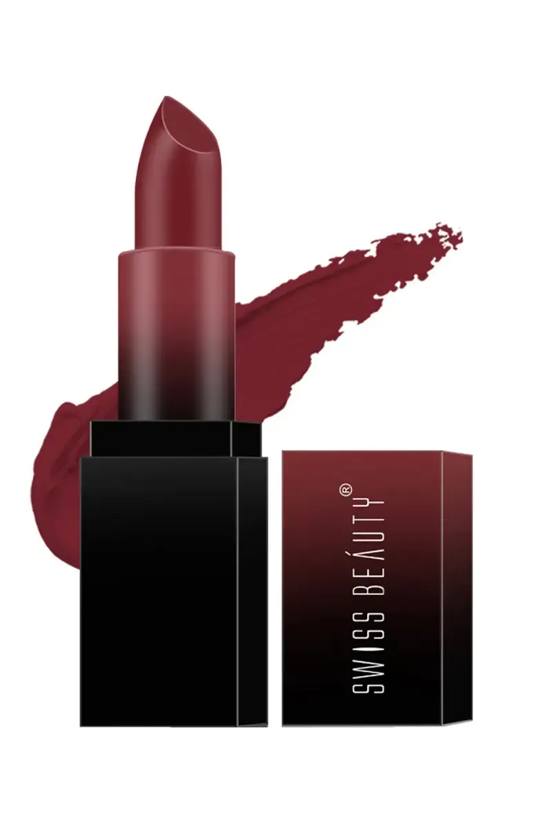 Swiss Beauty HD Matte Pigmented Lipstick - 3.5gm (Hot Cherry 4) 