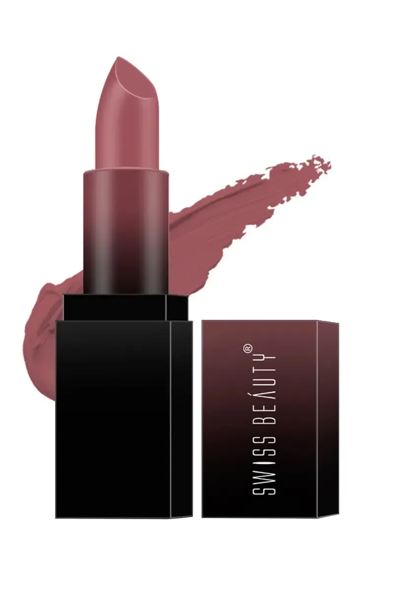 Swiss Beauty HD Matte Pigmented Lipstick - 3.5gm (Mauve Blush 6) 
