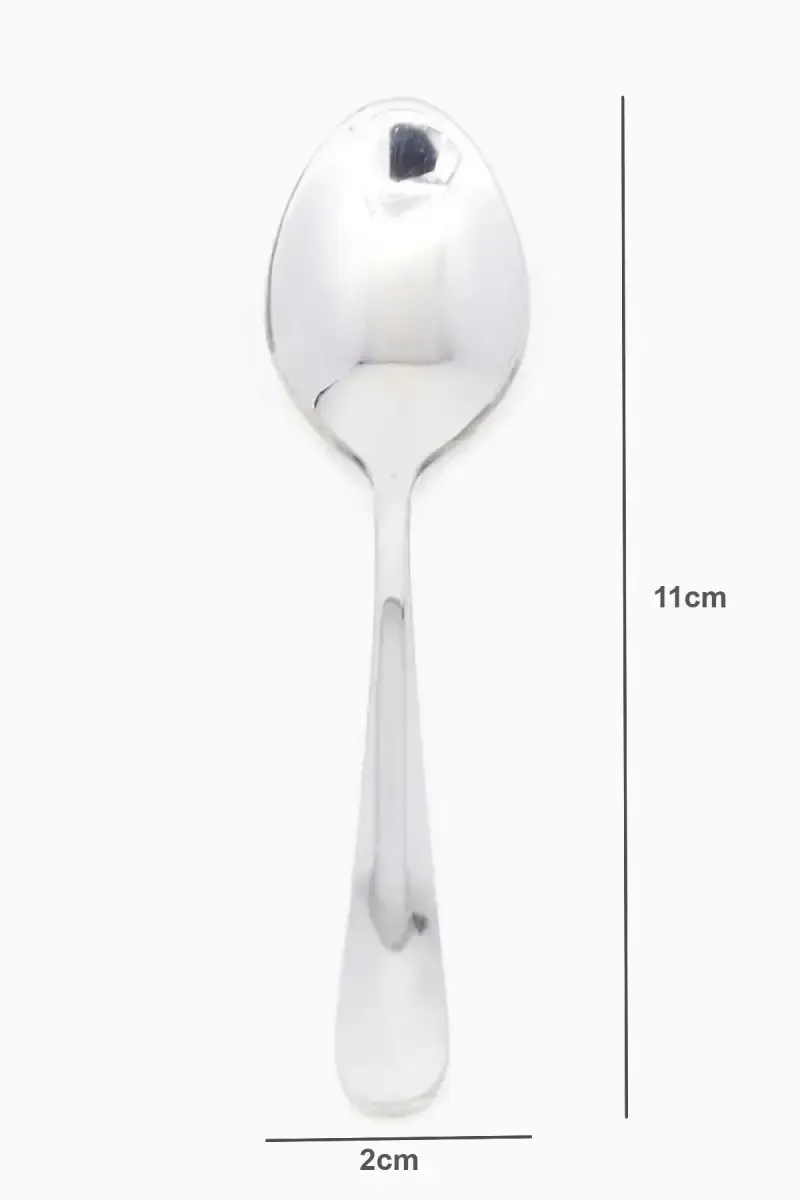 Prabha Stainless Steel Trident Plain Tea Spoon Set - 11cm