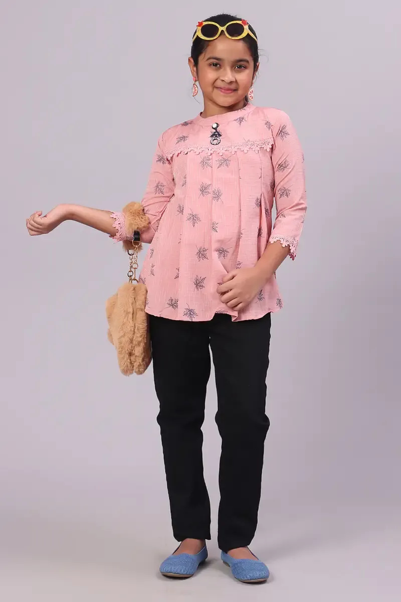 Girl's Polyester Printed Top (4 - 17 Yrs)