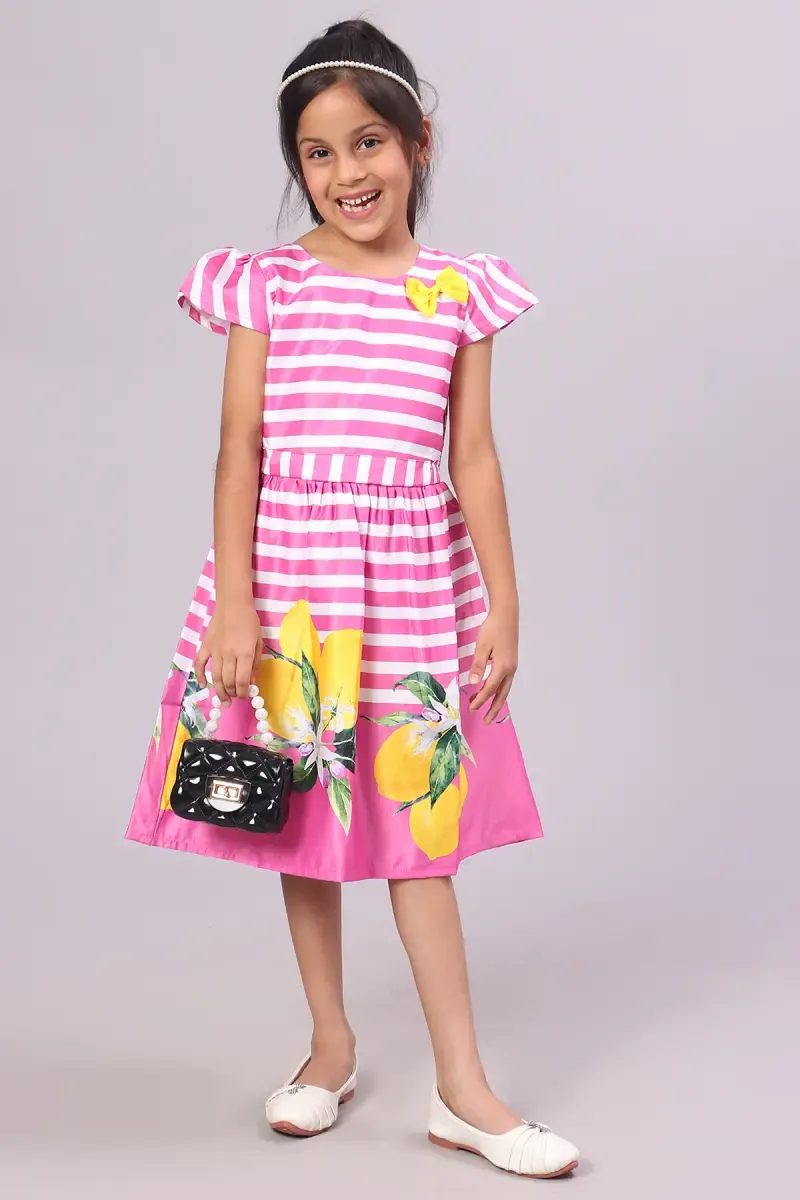 Girl's Polyester Printed Frocks (1-10 Yrs)