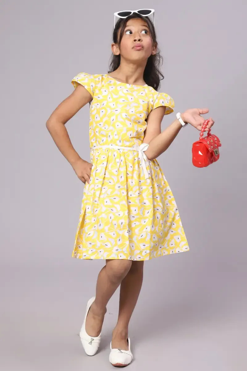 Girl's Cotton Blend Printed Frocks (2-12 Yrs)