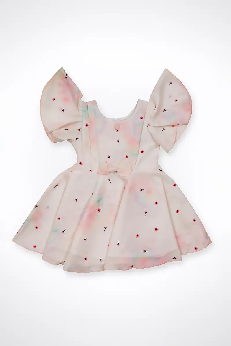 Girl's Cotton Blend Printed A line Frock