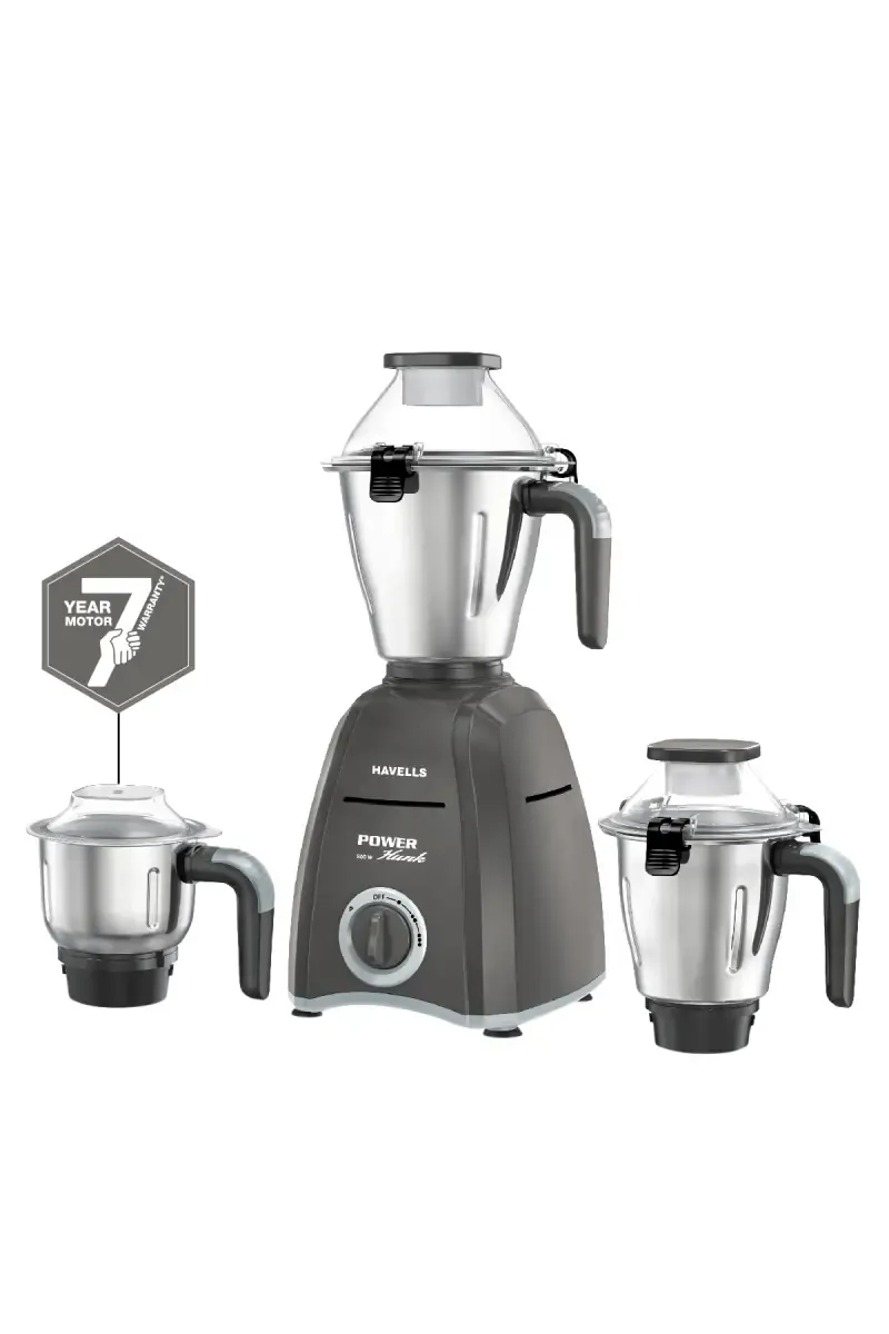 Havells Power Hunk 800 W Mixer Grinder with 3 Jars (Grey)