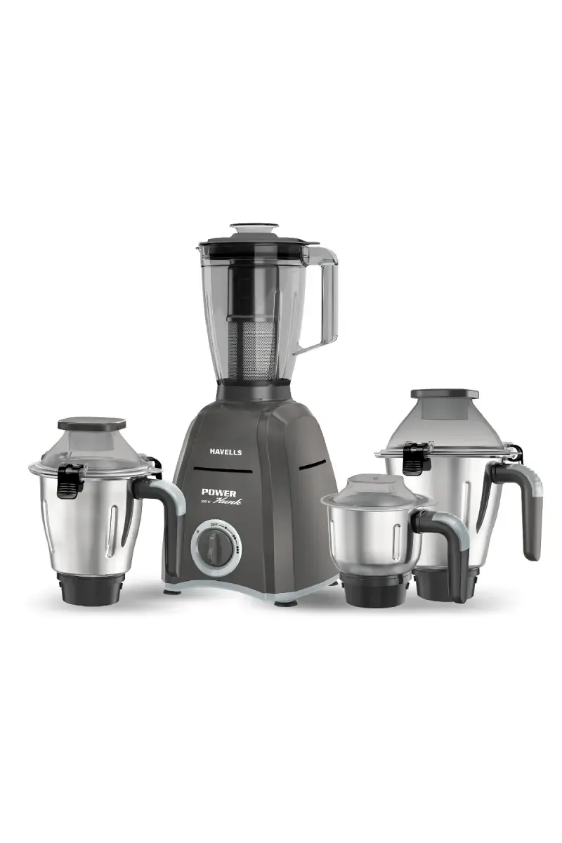 Havells Power Hunk 800 W Mixer Grinder with 4 Jars (Grey)