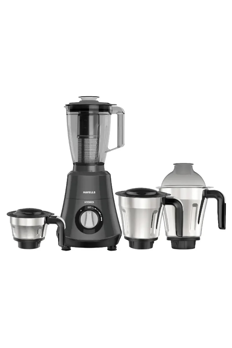 Havells Hydro 750 W Mixer Grinder with 4 Jars (Grey)