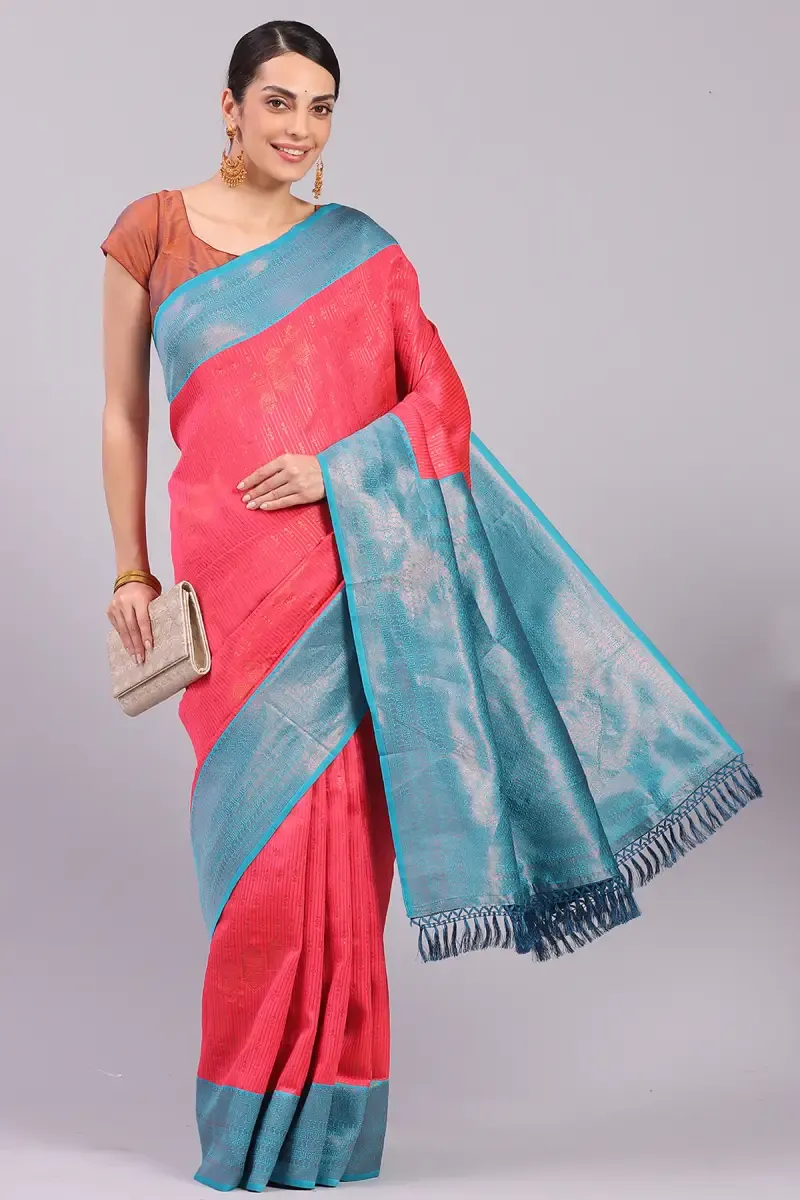 Art Silk Woven Design Saree with Blouse for Women