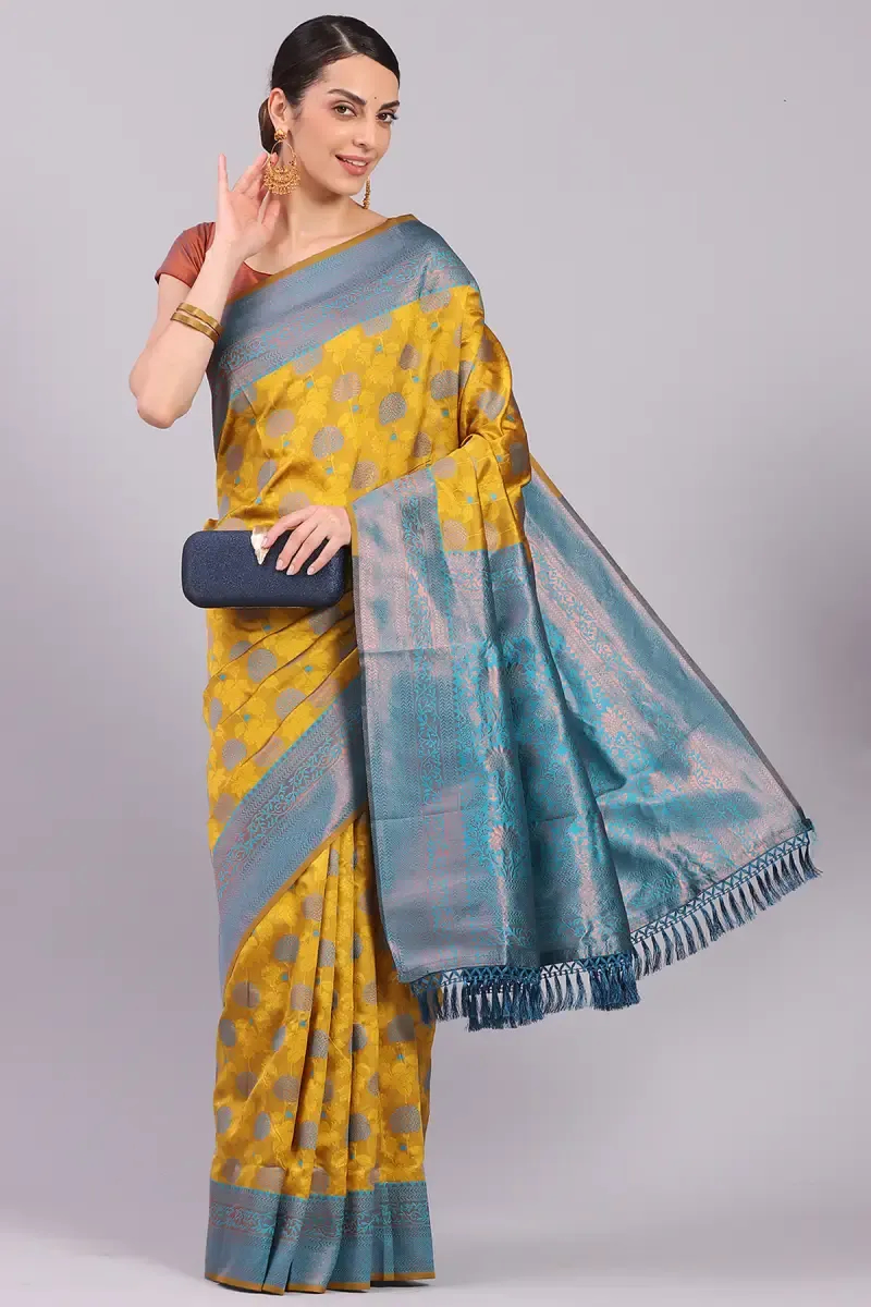 Art Silk Woven Design Saree with Blouse for Women