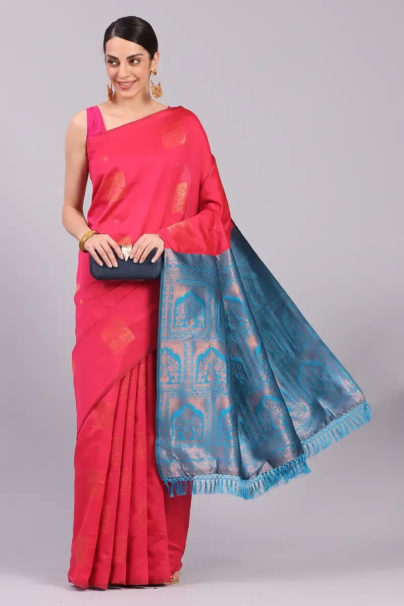 Art Silk Woven Design Saree with Blouse for Women