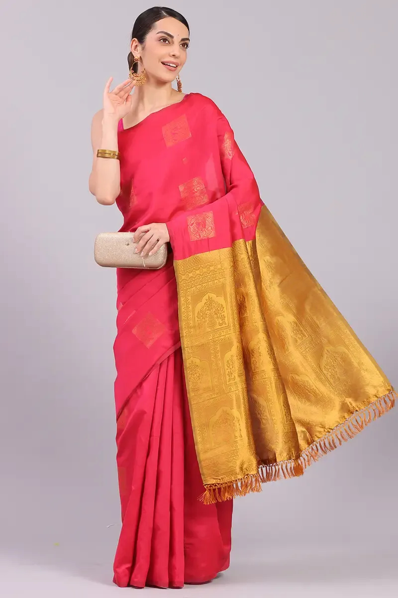 Art Silk Woven Design Saree with Blouse for Women
